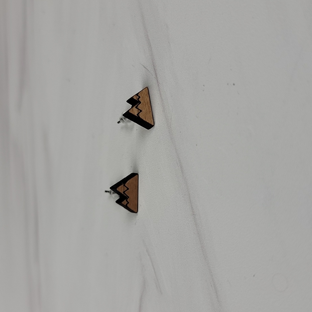 Cute mountain wood earrings